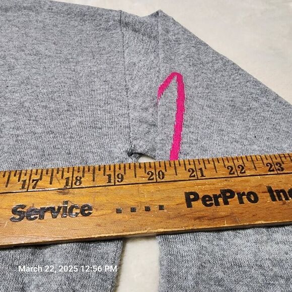 Hello Nite Women's Size Small Grey Sweater Long Sleeve Crew Neck Pink Hearts NWT - Picture 8 of 13